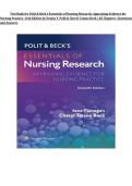 Test Bank for Polit & Beck&rsquo;s Essentials of Nursing Research&colon; Appraising Evidence for Nursing Practice&comma; 11th Edition by Denise F&period; Polit & Cheryl Tatano Beck &vert; All Chapters &vert; Questions & Answers &vert; 2027&NewLine;