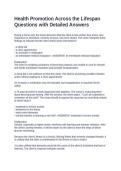 Health Promotion Across the Lifespan Questions with Detailed Answers&NewLine;&NewLine;