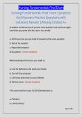 Nursing Fundamentals Final Exam Questions &NewLine;And Answers Practice Questions with &NewLine;Solutions Newest &vert; Already Graded A&plus;