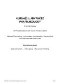 NURS 6521&colon; Advanced Pharmacology &mdash; Final Exam Review&NewLine;100 Practice Questions with Source-Provided Answers