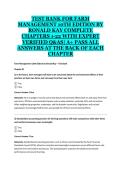 Test Bank for Farm Management&comma; 10th Edition by Ronald D&period; Kay &ndash; Comprehensive Practice Questions & Answers