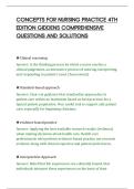 CONCEPTS FOR NURSING PRACTICE 4TH&NewLine;EDITION GIDDENS COMPREHENSIVE&NewLine;QUESTIONS AND SOLUTIONS