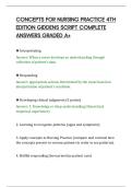 CONCEPTS FOR NURSING PRACTICE 4TH&NewLine;EDITION GIDDENS SCRIPT COMPLETE&NewLine;ANSWERS GRADED A&plus;