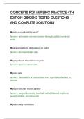 CONCEPTS FOR NURSING PRACTICE 4TH&NewLine;EDITION GIDDENS TESTED QUESTIONS&NewLine;AND COMPLETE SOLUTIONS&NewLine;