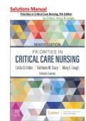 Solutions Manual for Priorities in Critical Care Nursing&comma; 9th Edition &lpar;Urden&comma; Stacy & Lough&comma; 2023&rpar; &vert; Chapter 1-27  &vert; All Chapters