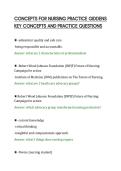 CONCEPTS FOR NURSING PRACTICE GIDDENS&NewLine;KEY CONCEPTS AND PRACTICE QUESTIONS&NewLine;