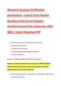 Wisconsin Assessor Certification &NewLine;Examination &ndash; Level 2 Exam Practice &NewLine;Questions And Correct Answers &NewLine;&lpar;Verified Answers&rpar; Plus Rationales 2026 &NewLine;Q&A &vert; Instant Download Pdf