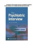 Test Bank for The Psychiatric Interview&comma; 5th Edition by Daniel J&period; Carlat &vert; Chapters 1&ndash;35 &vert; Complete Questions & Answers &vert; 2027&NewLine;