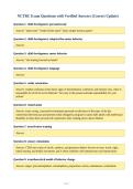 NCTRC Exam Questions with Verified Answers &lpar;Correct Update&rpar;