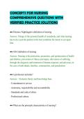 CONCEPTS FOR NURSING&NewLine;COMPREHENSIVE QUESTIONS WITH&NewLine;VERIFIED PRACTICE SOLUTIONS&NewLine;