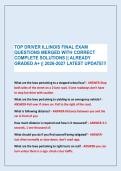 TOP DRIVER ILLINOIS FINAL EXAM&NewLine;QUESTIONS MERGED WITH CORRECT &NewLine;COMPLETE SOLUTIONS &vert;&vert; ALREADY &NewLine;GRADED A&plus; &vert;&vert; 2026-2027 LATEST UPDATE&excl;&excl;&excl;