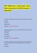 PMT 3600V Exam 1 Study Guide &vert; Basic &NewLine;Review Questions & Verified Answers &vert; 2026&sol;2027 &NewLine;