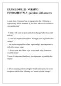 EXAM 2 &lpar;NUR125 - NURSING FUNDAMENTALS &rpar; questions with answers