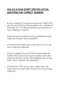 AHA ACLS EXAM SCRIPT UPDATED ACTUAL&NewLine;QUESTIONS AND CORRECT ANSWERS