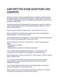 A4M WRITTEN EXAM QUESTIONS AND &NewLine;ANSWERS 