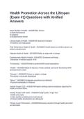 Health Promotion Across the Lifespan &lpar;Exam &num;1&rpar; Questions with Verified Answers