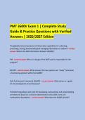 PMT 3600V Exam 1 &vert; Complete Study &NewLine;Guide & Practice Questions with Verified Answers &vert; 2026&sol;2027 Edition &NewLine; &NewLine;