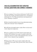 AHA ACLS EXAMINATION TEST UPDATED&NewLine;ACTUAL QUESTIONS AND CORRECT ANSWERS