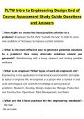 PLTW Intro to Engineering Design End of Course Assessment Study Guide Latest 2026 Actual Questions & Verified Answers &lpar;Latest 2026 &sol; 2027 Update&rpar; A&plus; Grade 100&percnt; Guarantee Verified by Experts