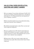 AHA ACLS FINAL PAPER UPDATED ACTUAL&NewLine;QUESTIONS AND CORRECT ANSWERS