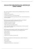 AHA ACLS STUDY GUIDE UPDATED ACTUAL QUESTIONS AND&NewLine;CORRECT ANSWERS