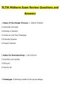 PLTW Midterm Exam Review Latest 2026 Actual Questions & Verified Answers &lpar;Latest 2026 &sol; 2027 Update&rpar; A&plus; Grade 100&percnt; Guarantee Verified by Experts