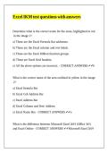 Excel IKM test questions with answers