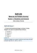 NUR 254 Maternal and Pediatric Nursing Exams 1&ndash;4 Questions and Answers&vert; Galen College of Nursing