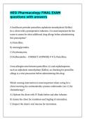 HESI Pharmacology FINAL EXAM questions with answers