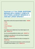 Xactimate Lvl 1 Cert&period; EXAM&comma; QUESTIONS &NewLine;MERGED WITH CORRECT COMPLETE &NewLine;SOLUTIONS &vert;&vert; ALREADY GRADED A&plus; &vert;&vert; &NewLine;2026-2027 LATEST UPDATE&excl;&excl;&excl;