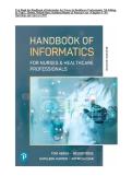 Test Bank for Handbook of Informatics for Nurses & Healthcare Professionals&comma; 7th Edition by Toni L&period; Hebda&comma; Melody Rose&comma; Kathleen Hunter & Patricia Czar &vert; Chapters 1&ndash;20 &vert; Questions & Answers &vert; 2027&NewLine;