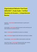 &NewLine;Organizational Behavior Final Exam 2026&sol;2027 &vert; Study Guide &vert; Verified &NewLine;Questions & Answers &vert; Comprehensive Review &NewLine;