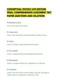CONCEPTUAL PHYSICS 13TH EDITION&NewLine;FINAL COMPREHENSIVE ASSESSMENT TEST&NewLine;PAPER QUESTIONS AND SOLUTIONS&NewLine;