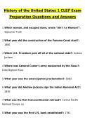 CLEP History of the United States 1 Exam Preparation Latest 2026 Actual Questions & Verified Answers &lpar;Latest 2026 &sol; 2027 Update&rpar; A&plus; Grade 100&percnt; Guarantee Verified by Experts