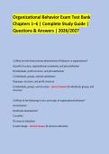 Organizational Behavior Exam Test Bank &NewLine;Chapters 1&ndash;6 &vert; Complete Study Guide &vert; Questions & Answers &vert; 2026&sol;2027 &NewLine; &NewLine;