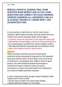 Medical Surgical Nursing Final Exam Master Q&Bank &lpar;Latest 2026&rpar; &vert; 1&comma;300 Verified Q&As & Detailed Clinical Rationales
