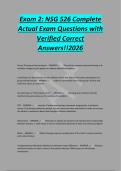 Exam 2&colon; NSG 526 Complete&NewLine;Actual Exam Questions with&NewLine;Verified Correct&NewLine;Answers&excl;&excl;2026