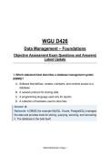WGU D426 Data Management Foundations Objective Assessment Exam Questions and Answers&vert; Latest Update 2027
