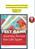 Test Bank for Journey Across the Life Span&colon; Human Development and Health Promotion&comma; 6th Edition by Polan &vert; Chapters 1&ndash;14