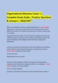  &NewLine;Organisational Behaviour Exam 1 &vert; &NewLine;Complete Study Guide &vert; Practice Questions & Answers &vert; 2026&sol;2027 &NewLine;