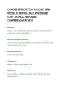 CONCISE INTRODUCTION TO LOGIC 14TH&NewLine;EDITION BY PATRICK J 2026 ASSESSMENT&NewLine;SCRIPT DETAILED RESPONSES&NewLine;COMPREHENSIVE REVIEW