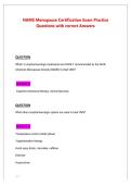 NAMS Menopause Certification Exam Practice Questions and Answers &vert; Menopause Certification Study Guide