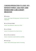 CONCISE INTRODUCTION TO LOGIC 14TH&NewLine;EDITION BY PATRICK J 2026 STUDY GUIDE&NewLine;REVISION SHEET CORE CONCEPT&NewLine;BREAKDOWN