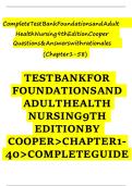 Test Bank For Foundations of Nursing 9th Edition by Kim Cooper and Kelly Gosnell isbn-9780323812030&NewLine;