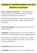STR &lpar;293&rpar; Science of Teaching Reading Exam Latest 2026 Actual Questions & Verified Answers &lpar;Latest 2026 &sol; 2027 Update&rpar; A&plus; Grade 100&percnt; Guarantee Verified by Experts