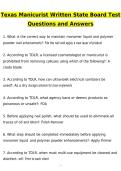 Texas Manicurist Written State Board Test Latest 2026 Actual Questions & Verified Answers &lpar;Latest 2026 &sol; 2027 Update&rpar; A&plus; Grade 100&percnt; Guarantee Verified by Experts