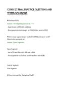 CONS 127 FINAL PRACTICE QUESTIONS AND&NewLine;TESTED SOLUTIONS&NewLine;