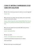 CONS 127 MIDTERM COMPREHENSIVE STUDY&NewLine;GUIDE WITH SOLUTIONS
