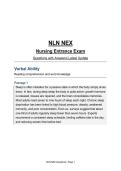 NLN NEX Nursing Entrance Exam Questions with Answers&vert; Latest Update 2027