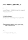 Home Inspector Practice Exam 1 &vert; Questions & Answers Study Guide